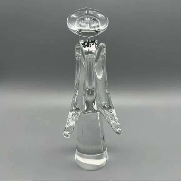 The Toscany Collection 24% Lead Crystal Clear Solid Angel Figurine 9” Japan - Picture 4 of 7